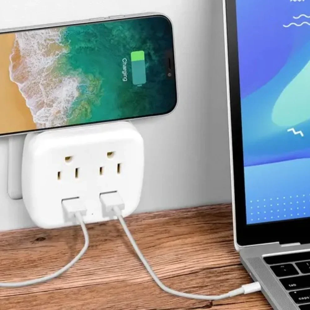 Power Strip With 2 US And 2 Sockets